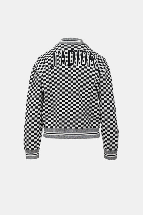 Dior Summer 2018 J'Adior Knit Checkered Bomber Jacket