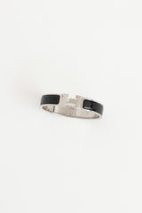 Hermès Palladium Noir Narrow Clic H Bracelet