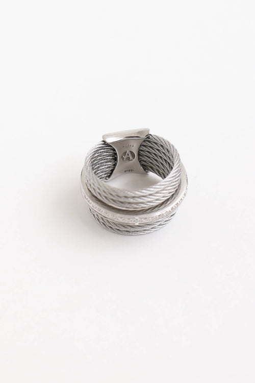 Alors 18K White Gold Diamond Multiband Cable Ring