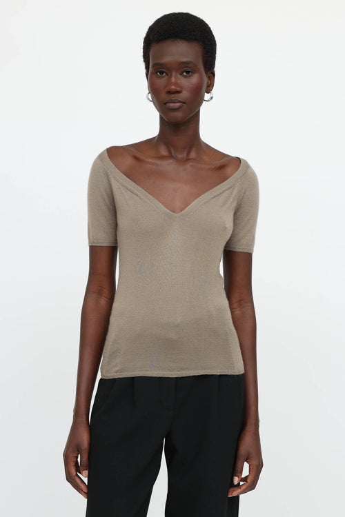 Prada Knit V-Neck Top