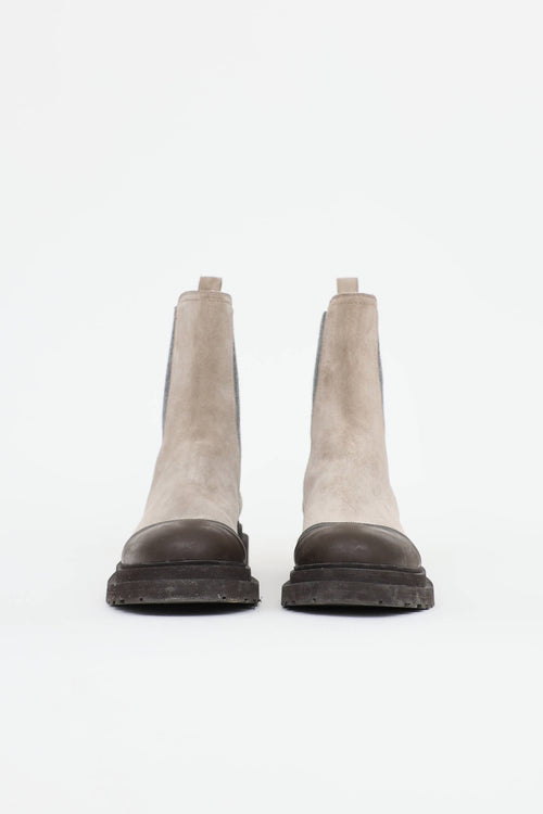 Brunello Cucinelli Suede Monili Boot