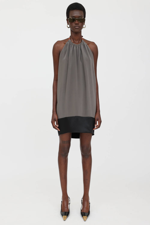 Silk Halter Mini Dress