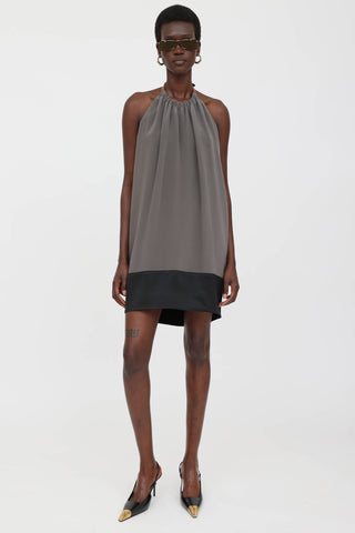 Silk Halter Mini Dress