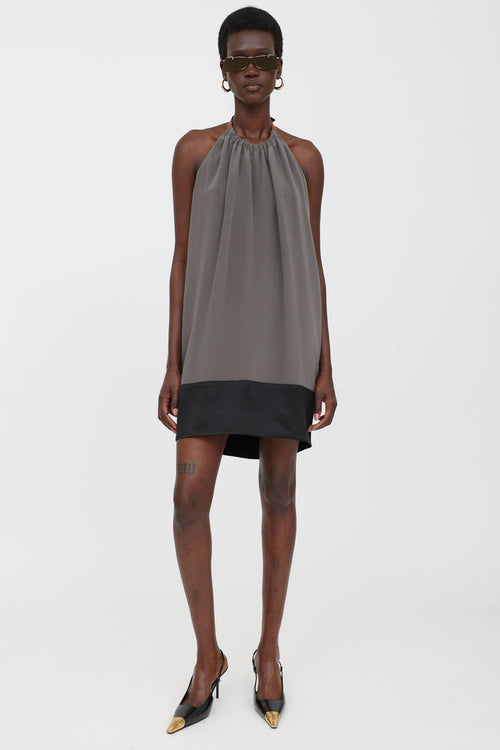 Silk Halter Mini Dress