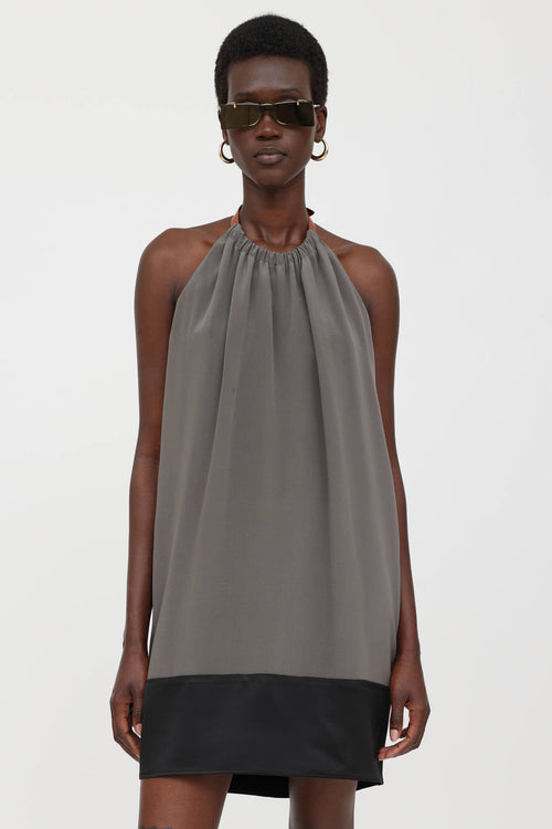 Silk Halter Mini Dress