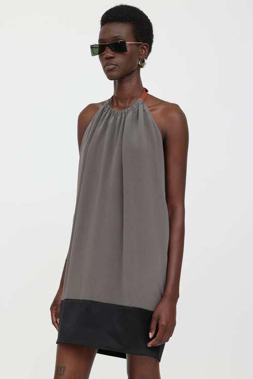 Silk Halter Mini Dress
