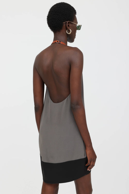 Silk Halter Mini Dress