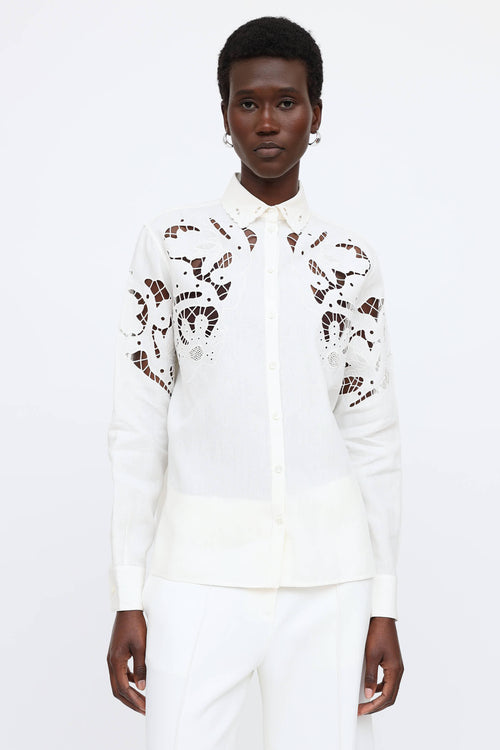 Celine Eyelet Cutout Shirt