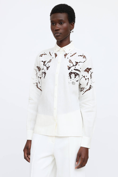 Celine Eyelet Cutout Shirt