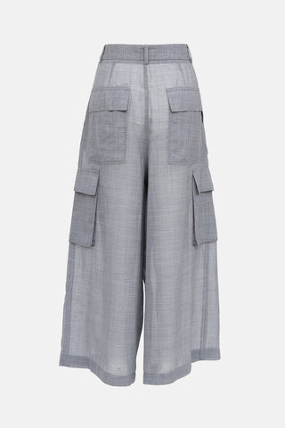Tibi Semi-Sheer Cargo Trousers