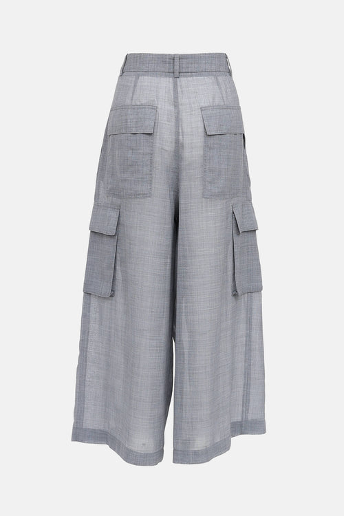 Tibi Semi-Sheer Cargo Trousers