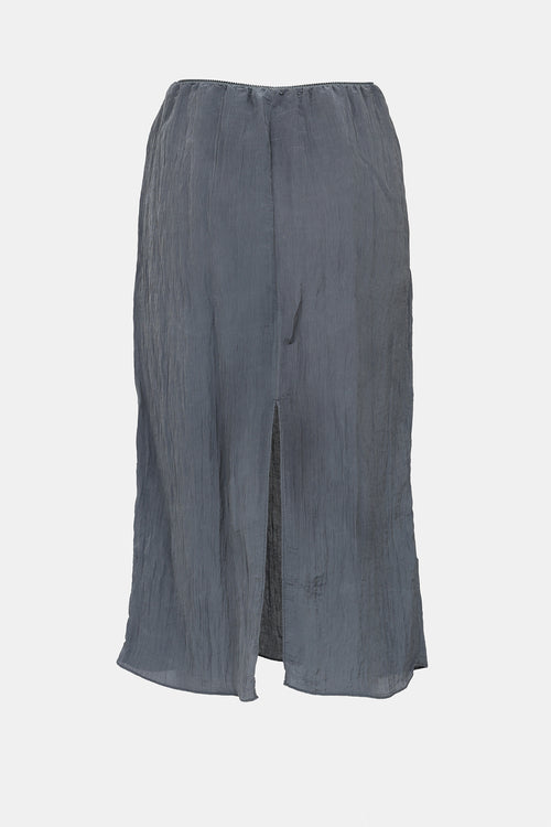 Tibi Crush Slip Midi Skirt