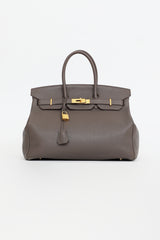 Hermès 2012 Etain Clemence Birkin 35 Bag