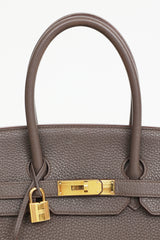 Hermès 2012 Etain Clemence Birkin 35 Bag