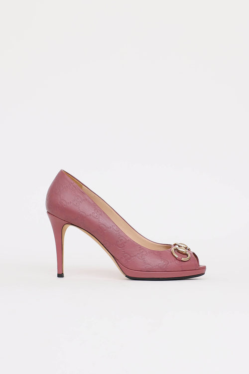 Gucci Guccisima Peep Toe Pump
