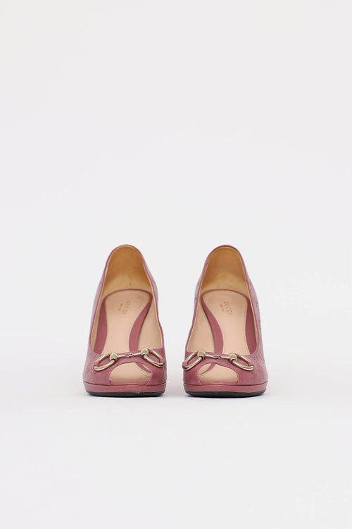 Gucci Guccisima Peep Toe Pump