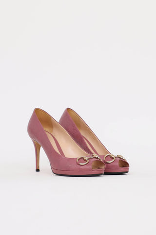 Gucci Guccisima Peep Toe Pump