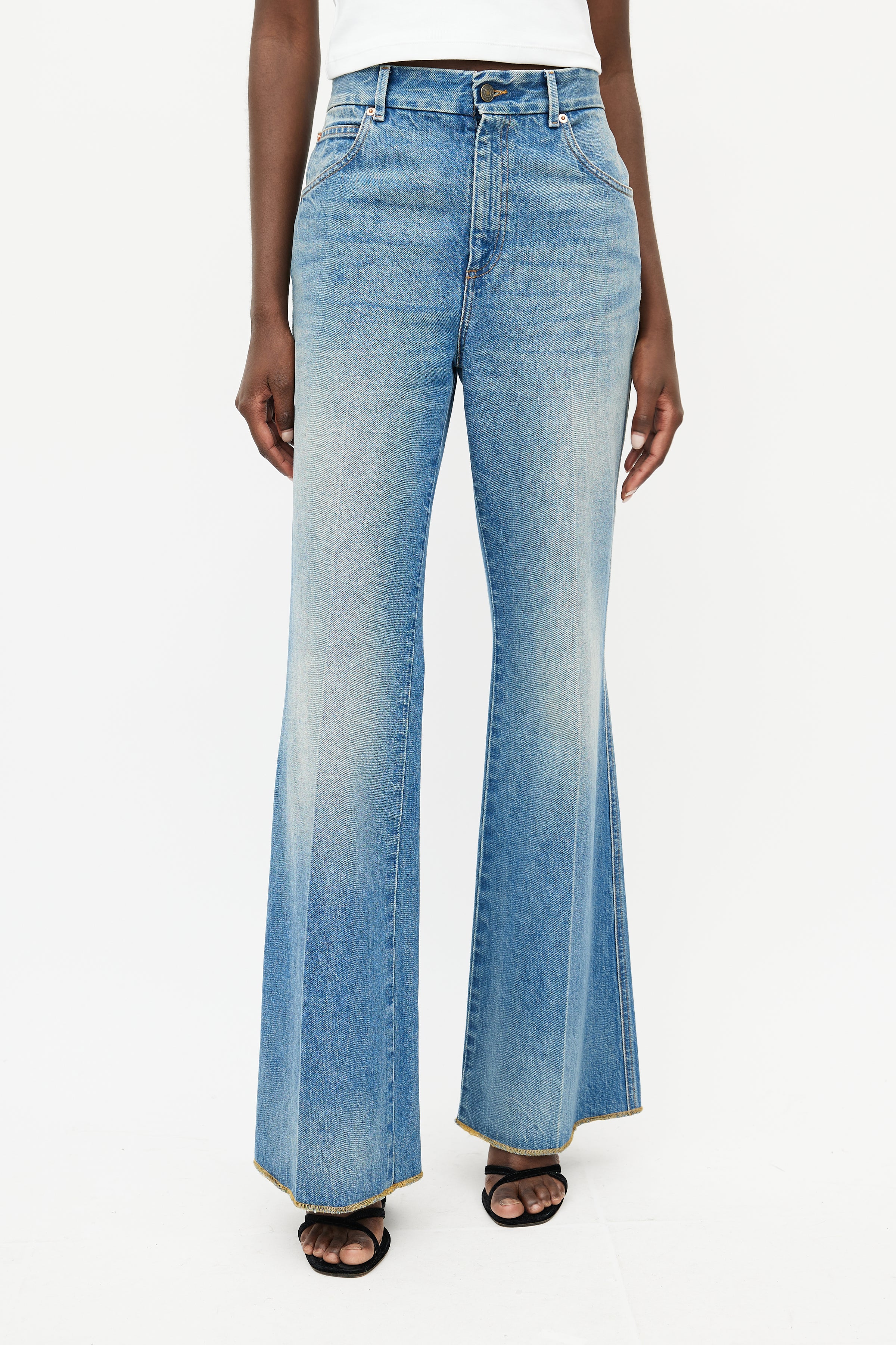 Gucci Women's High-Rise Flared Jeans - Blue