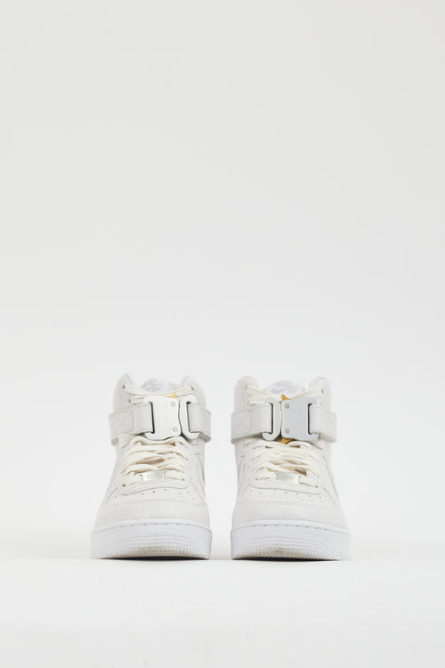 1020 ALYX 9SM X Nike White Air Force 1 High Sneaker