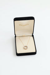 Fine Jewelry 10K Yellow Gold Diamond Circle Necklace