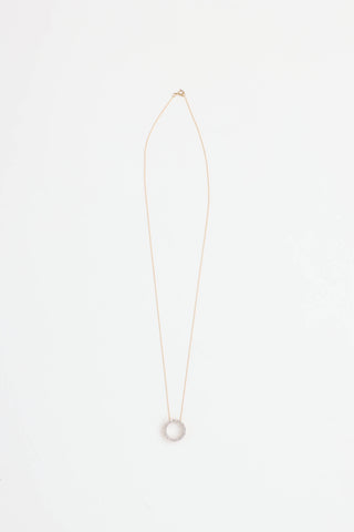 Fine Jewelry 10K Yellow Gold Diamond Circle Necklace
