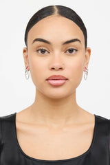 Fine Jewelry 10K White Gold Double Link Drop Earrings
