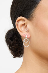 Fine Jewelry 10K White Gold Double Link Drop Earrings