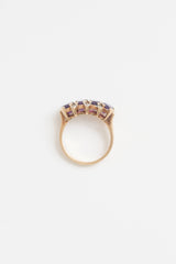 Fine Jewelry 10K Yellow Gold Amethyst and Diamond Cluster Ring