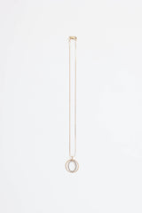 Fine Jewelry 10K Yellow Gold and Diamond Double Hoop Pendant Necklace