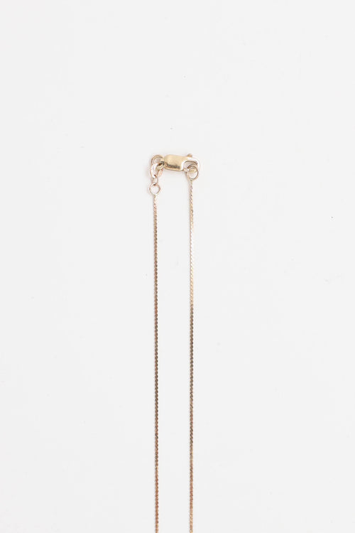 Fine Jewelry 10K Yellow Gold and Diamond Double Hoop Pendant Necklace