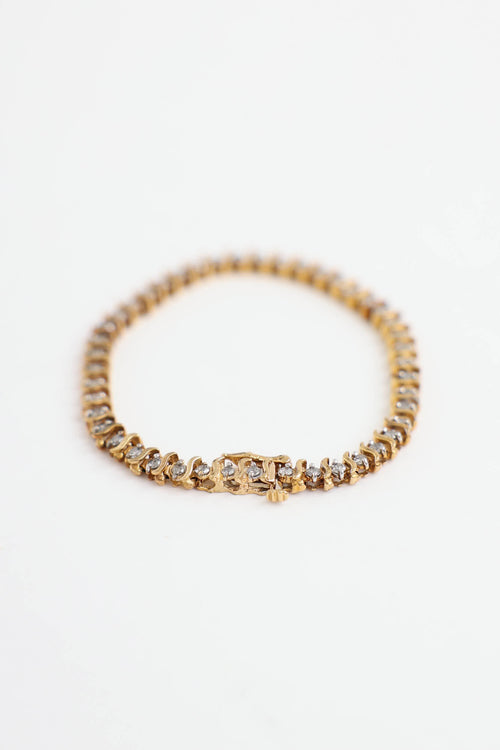 Fine Jewelry 10K Yellow Gold Diamond Tennis Bracelet