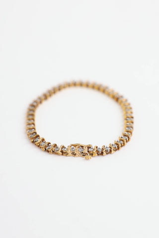 Fine Jewelry 10K Yellow Gold Diamond Tennis Bracelet