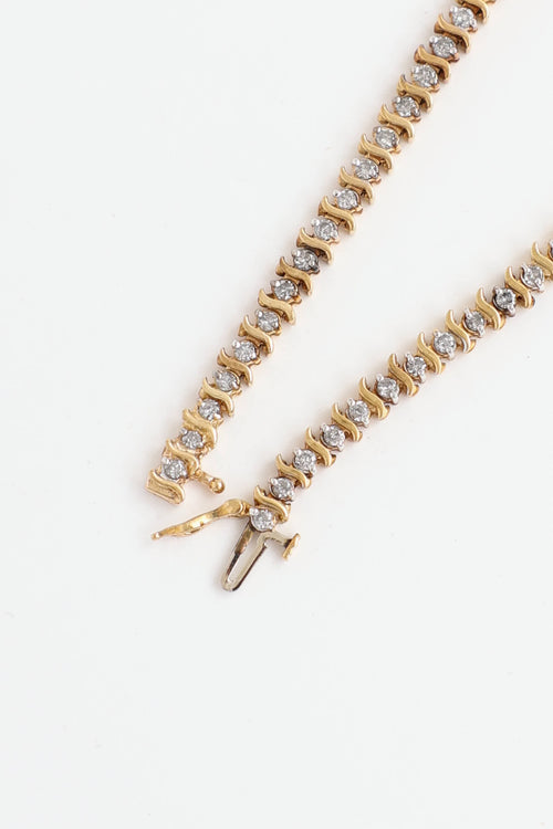 Fine Jewelry 10K Yellow Gold Diamond Tennis Bracelet