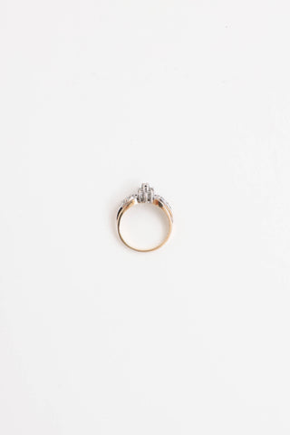 Fine Jewelry 10K Yellow and White Gold Diamond Tier Cluster Ring