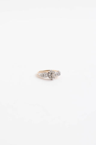 Fine Jewelry 10K Yellow and White Gold Diamond Tier Cluster Ring