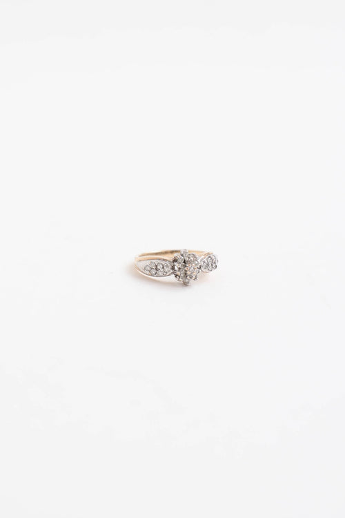 Fine Jewelry 10K Yellow and White Gold Diamond Tier Cluster Ring