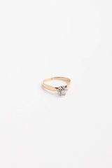 Fine Jewelry 10K Yellow & White Gold Diamond Flower Ring