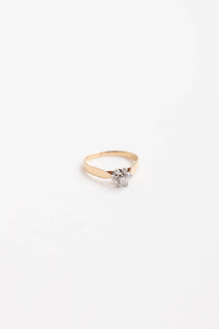 Fine Jewelry 10K Yellow & White Gold Diamond Flower Ring