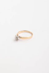 Fine Jewelry 10K Yellow & White Gold Diamond Flower Ring