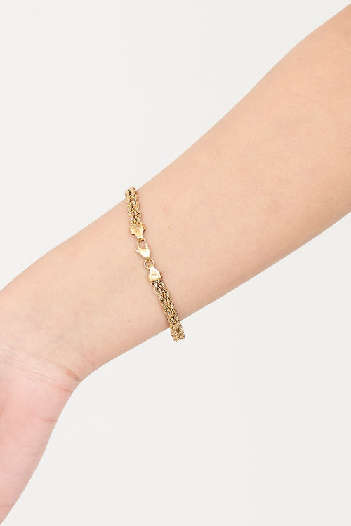 Fine Jewelry 10K Yellow Gold Braided Rope Bracelet