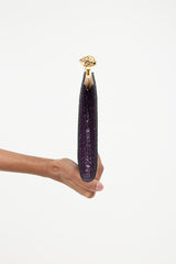 Alexander Mcqueen Purple Leather Skull Four Ring Clutch