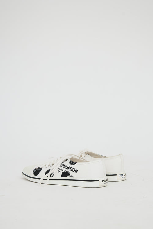 Prada White & Black Continuation Sneaker