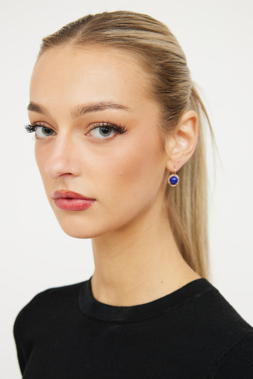 Fine Jewelry 14K Rose Gold & Lapis Lazuli Drop Hook Earring