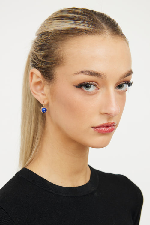 Fine Jewelry 14K Rose Gold & Lapis Lazuli Drop Hook Earring