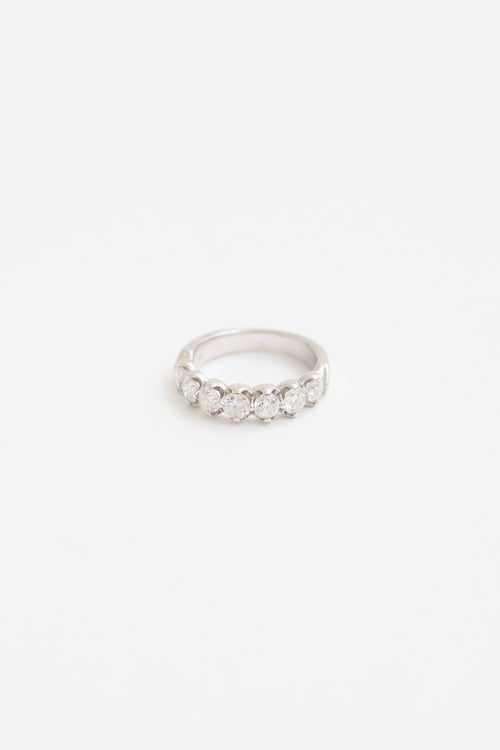 Fine Jewelry 14K White Gold and Diamond Half Eternity Ring