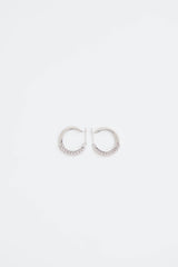 Fine Jewelry 14K White Gold Diamond Hoop Earrings