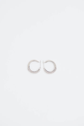 Fine Jewelry 14K White Gold Diamond Hoop Earrings