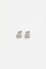 Fine Jewelry 17 White Gold Diamond Heart Stud Earrings