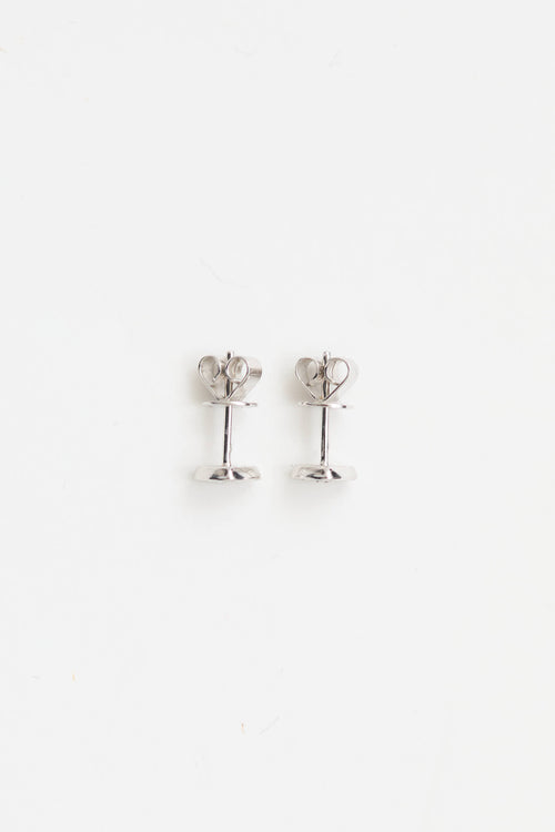Fine Jewelry 16 White Gold Diamond Heart Stud Earrings