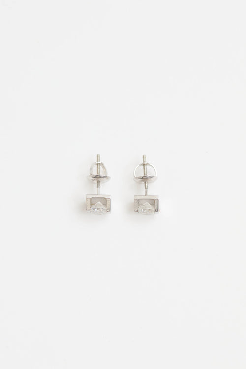 Fine Jewelry 14K White Gold Diamond Stud Earrings